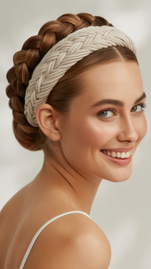 Braided Updo with a Thick Headband