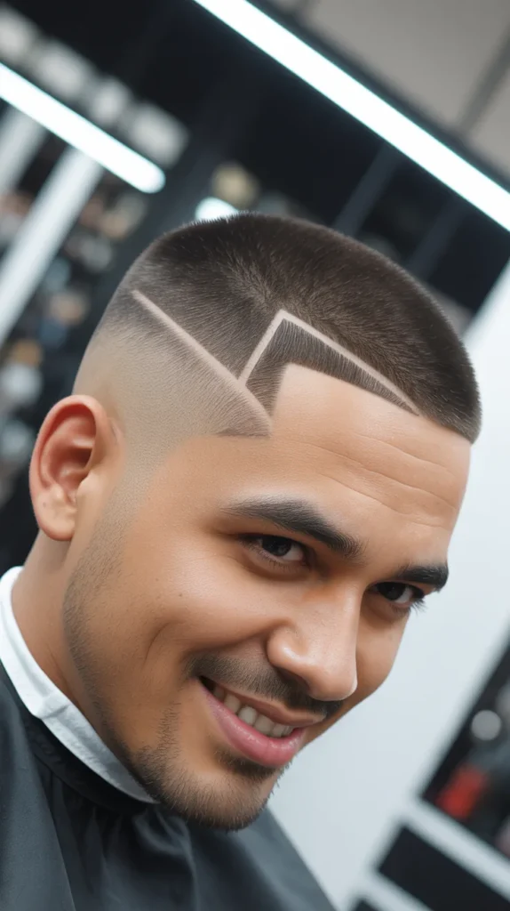 Low Taper Fade with Hard Part