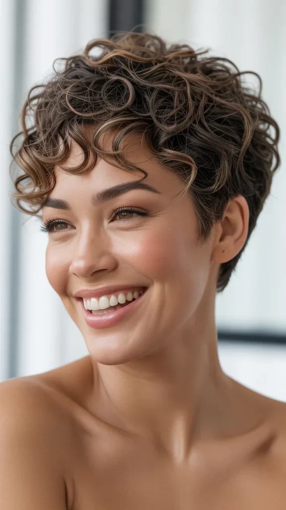 Curly Pixie with Volume
