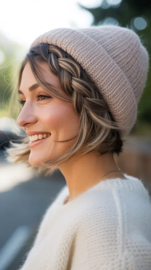 Braided Bob with a Beanie
