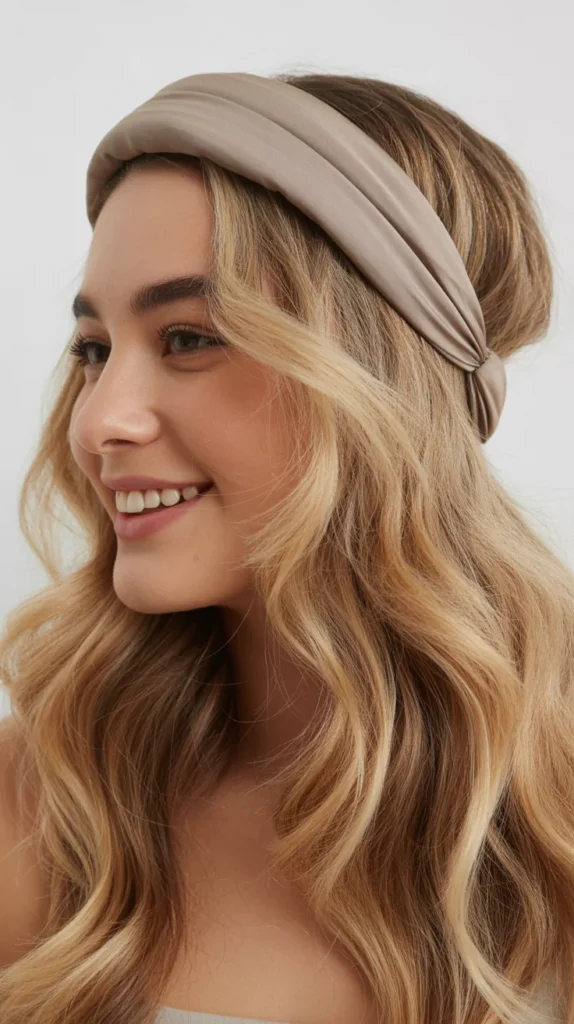  Thick Headband with Long, Loose Waves