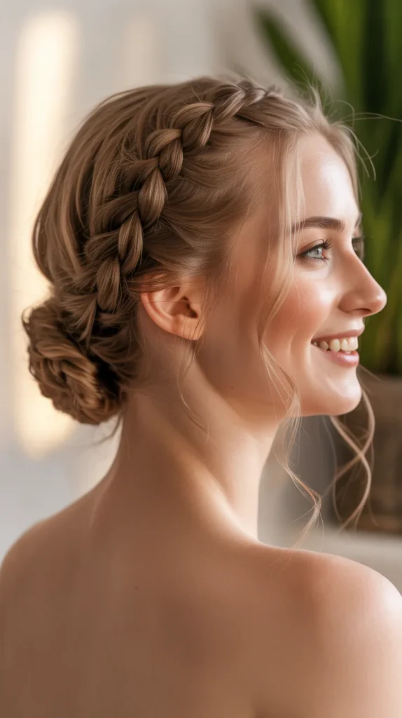 Elegant Low Braided Elf Bun