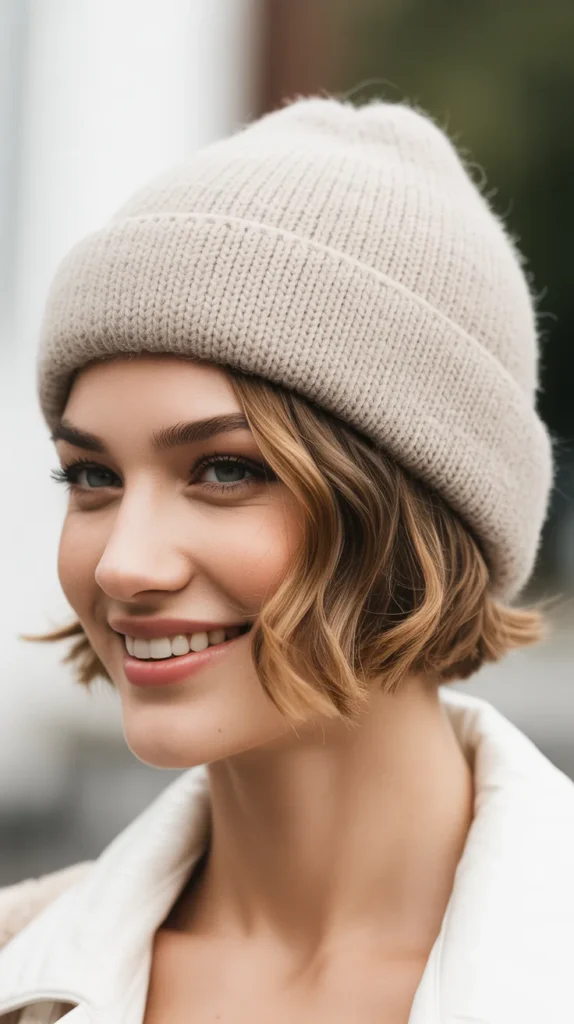 The Classic Beanie with Side-Swept Bob