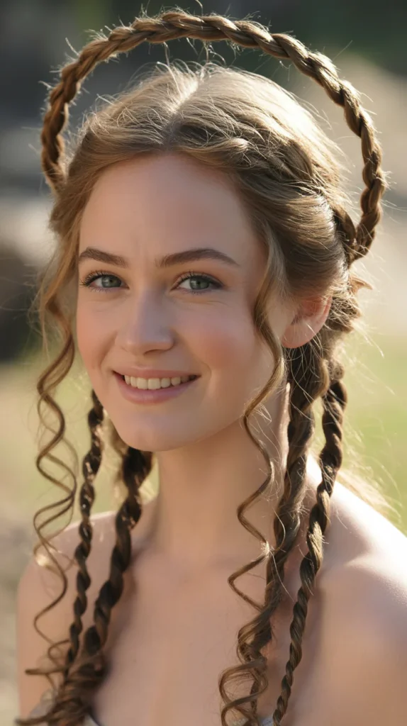 Elf Braided Halo with Twisted Curls