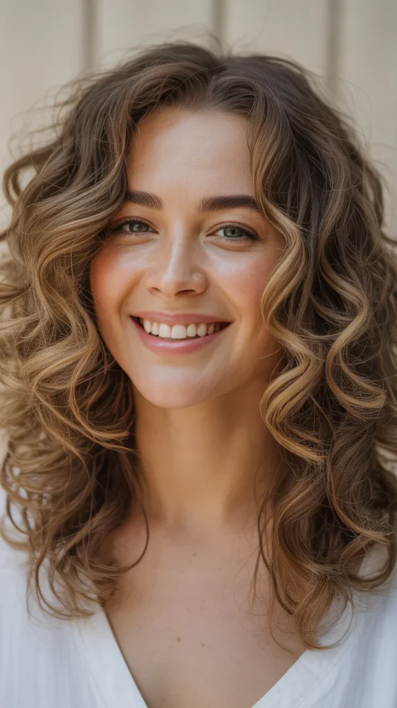 Loose Curls with a Middle Part