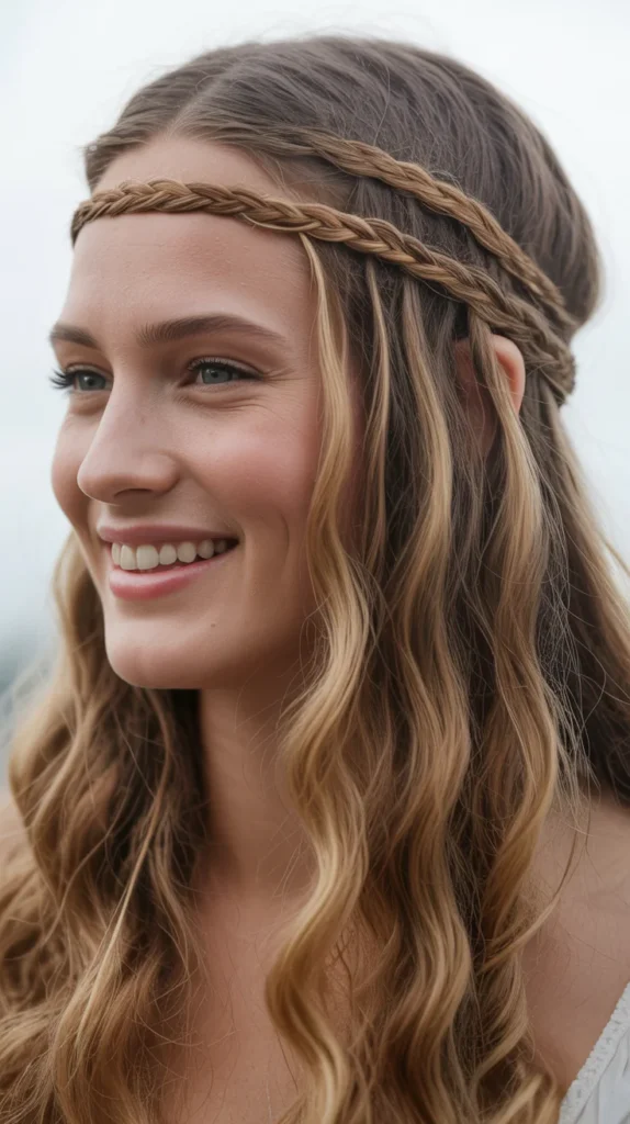  Braided Elf Headband with Loose Waves