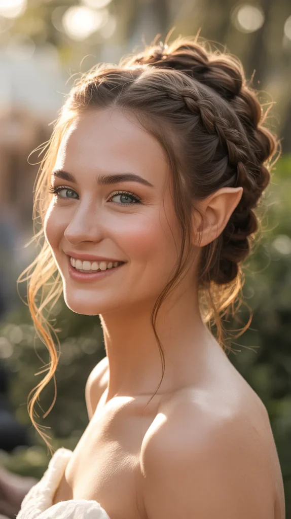 Festive Elf Half-Up Braided Bun