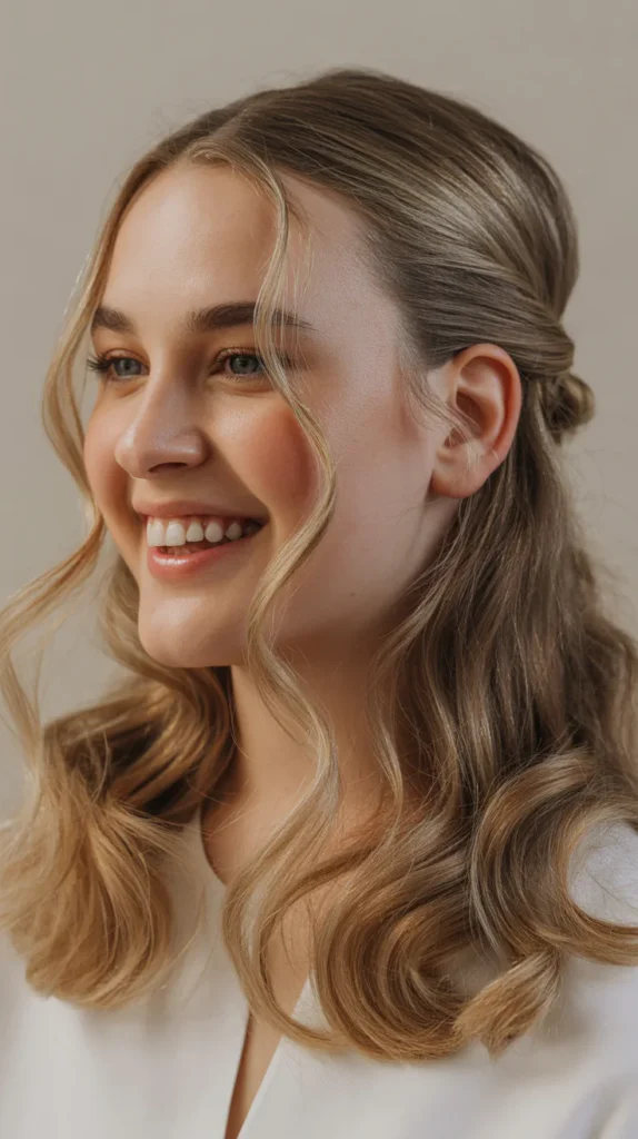 Half-Up, Half-Down with Loose Waves