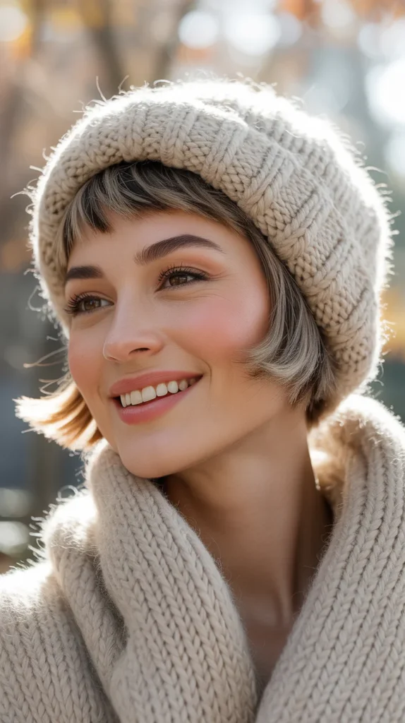 Pixie Bob with a Thick Knit Beanie