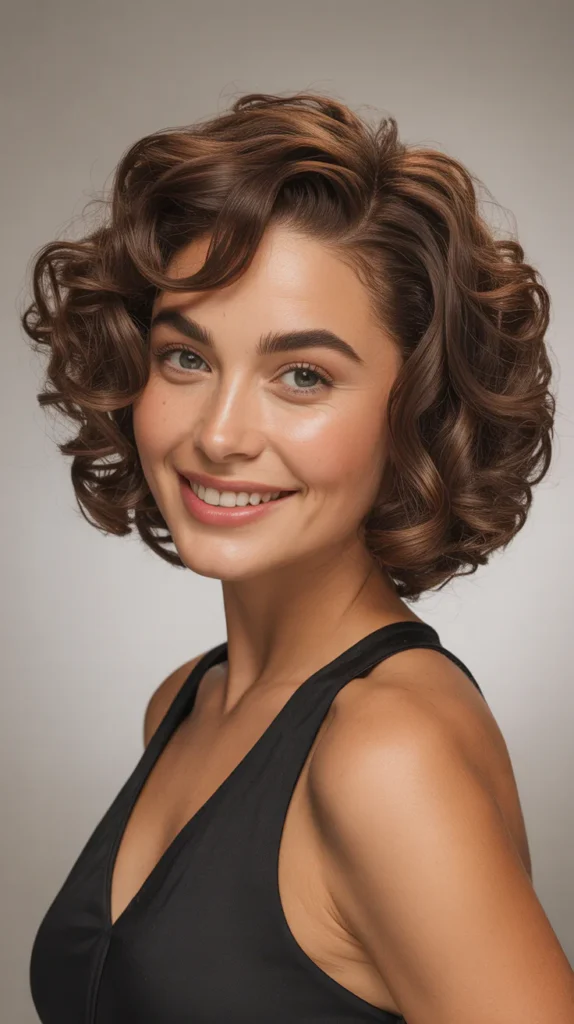 Curly Bob with Side Part