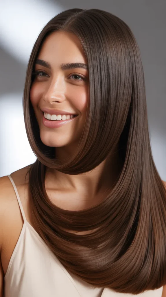  Long Straight Hair with Side Part