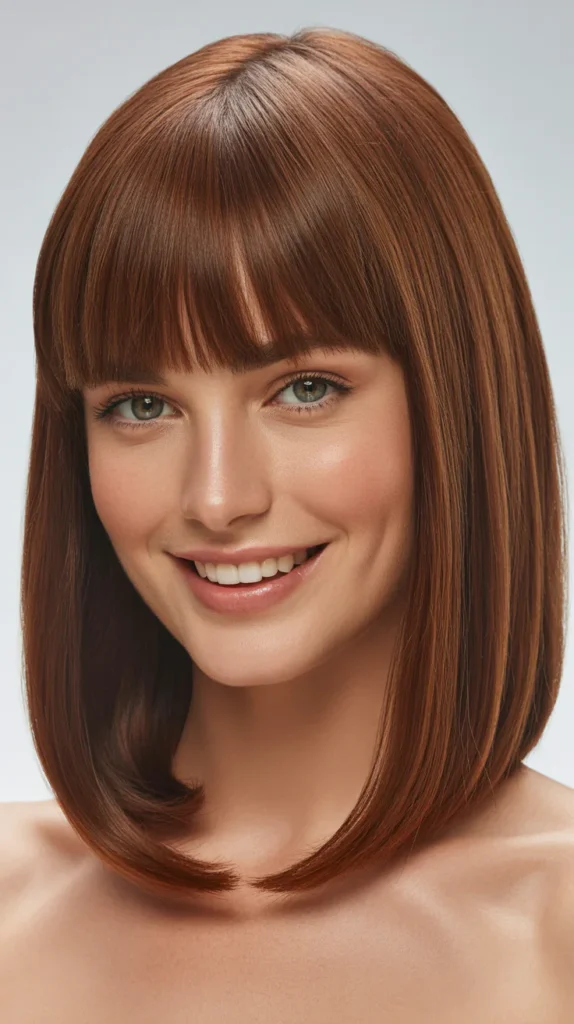 Long Blunt Cut with Bangs