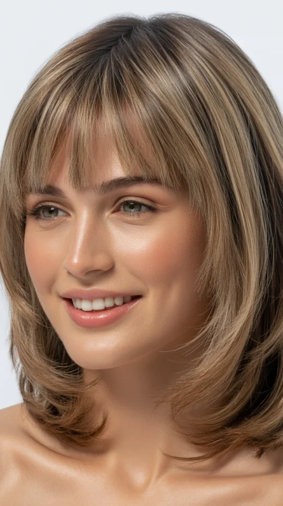 Layered Cut with Curtain Bangs