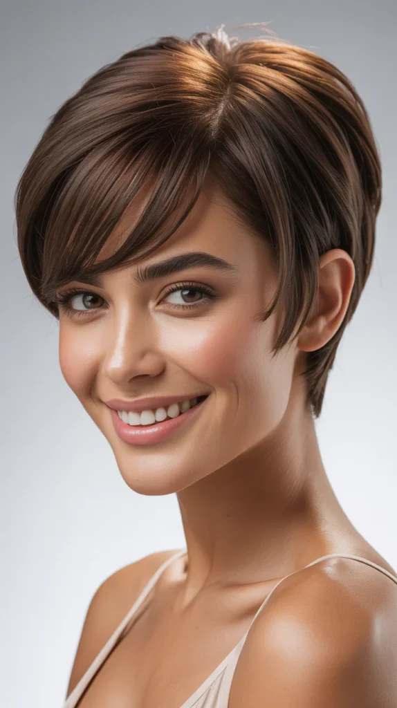  Side-Swept Pixie with Long Bangs