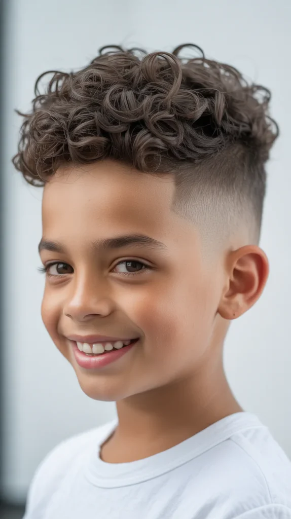 Curly Top with Faded Sides