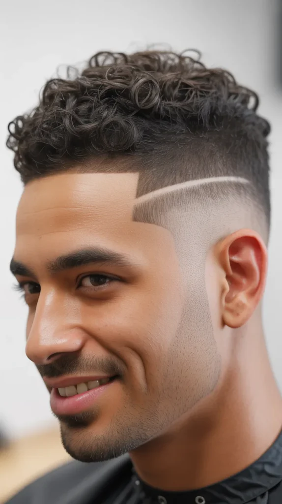 Low Taper Fade with Curly Top