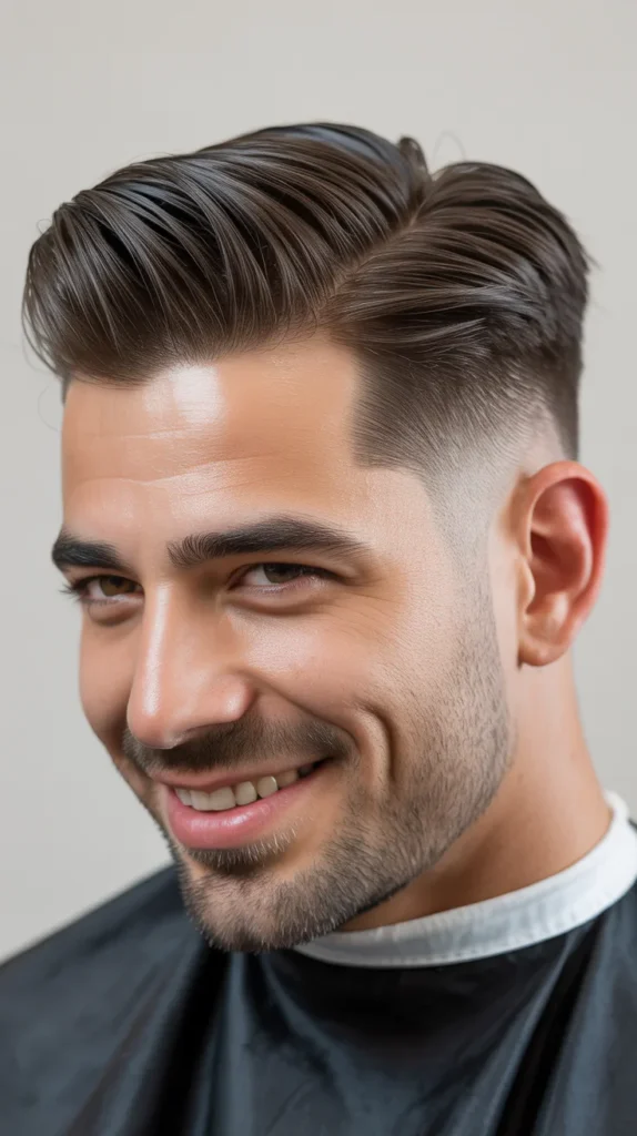 Low Taper Fade with Slick Back