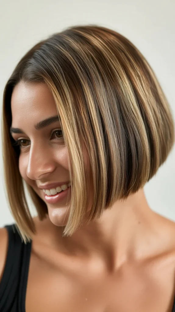 Tapered Bob with Highlights