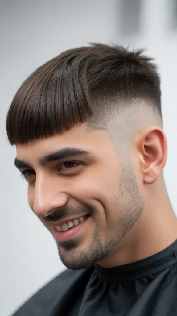  Low Taper Fade with Straight Fringe