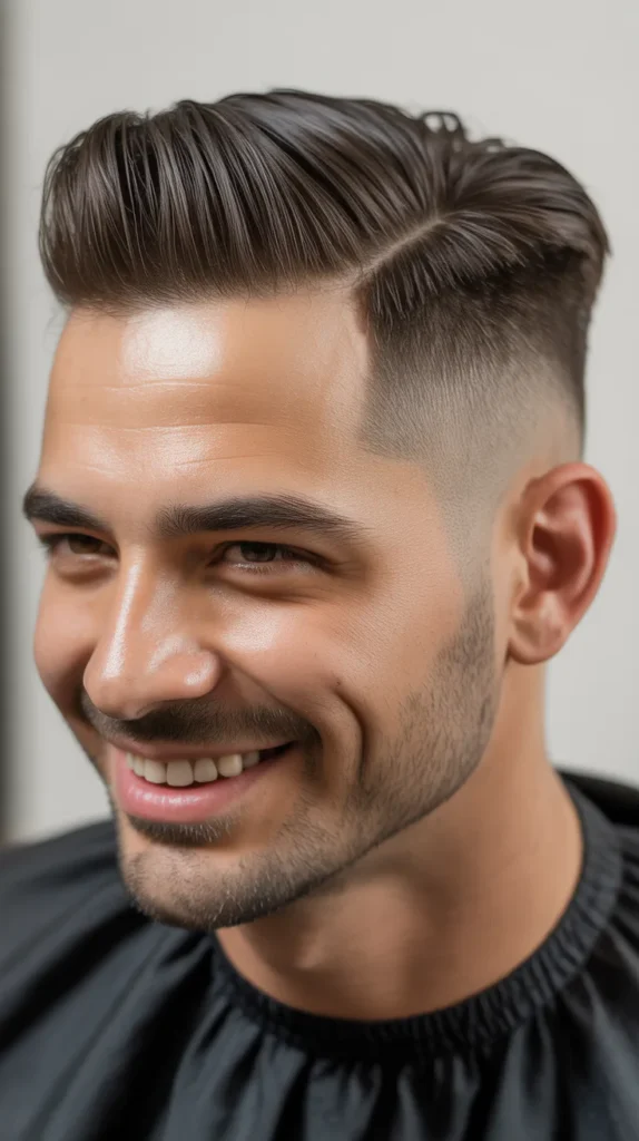 Low Taper Fade with Slicked Side Part