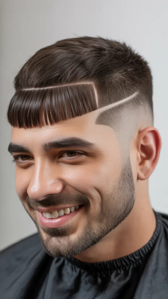 Low Taper Fade with Fringe