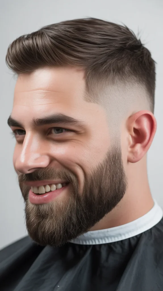 Low Taper Fade with Tapered Beard