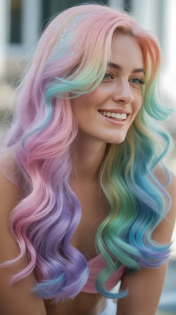 Shimmering Pastel Rainbow