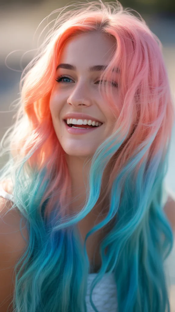  Coral Pink and Aqua Blend