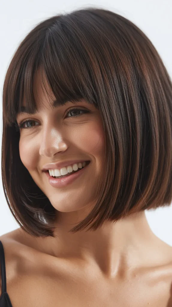 Bob with Curtain Bangs