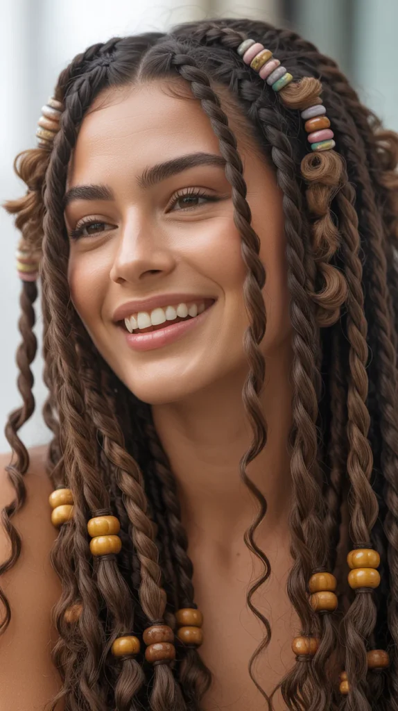 Crochet Braids with Twists and Beads