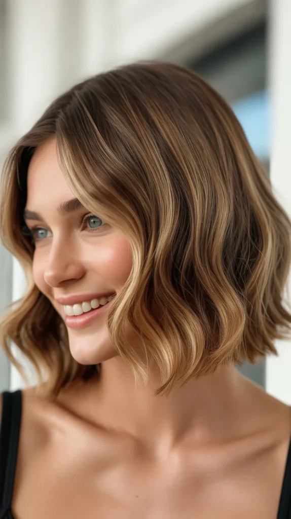 Wavy Bob with Highlights