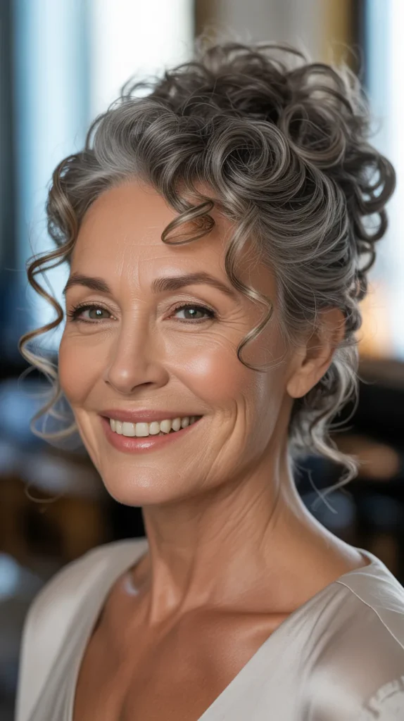 Curly Updo with Curls Framing the Face