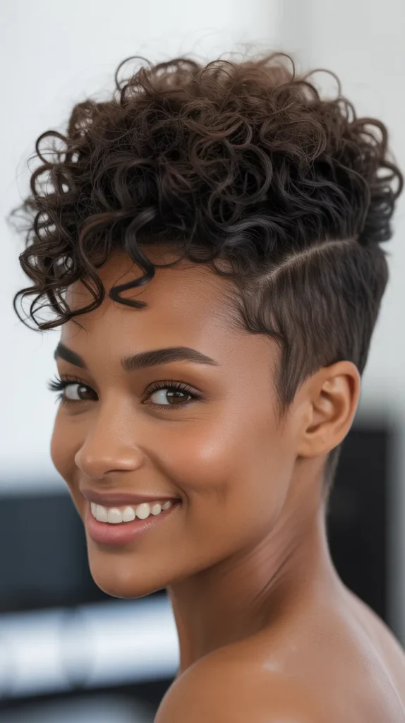 Short Curly Faux Hawk