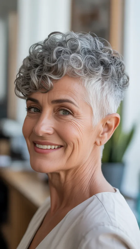 Short Curly Tapered Cut