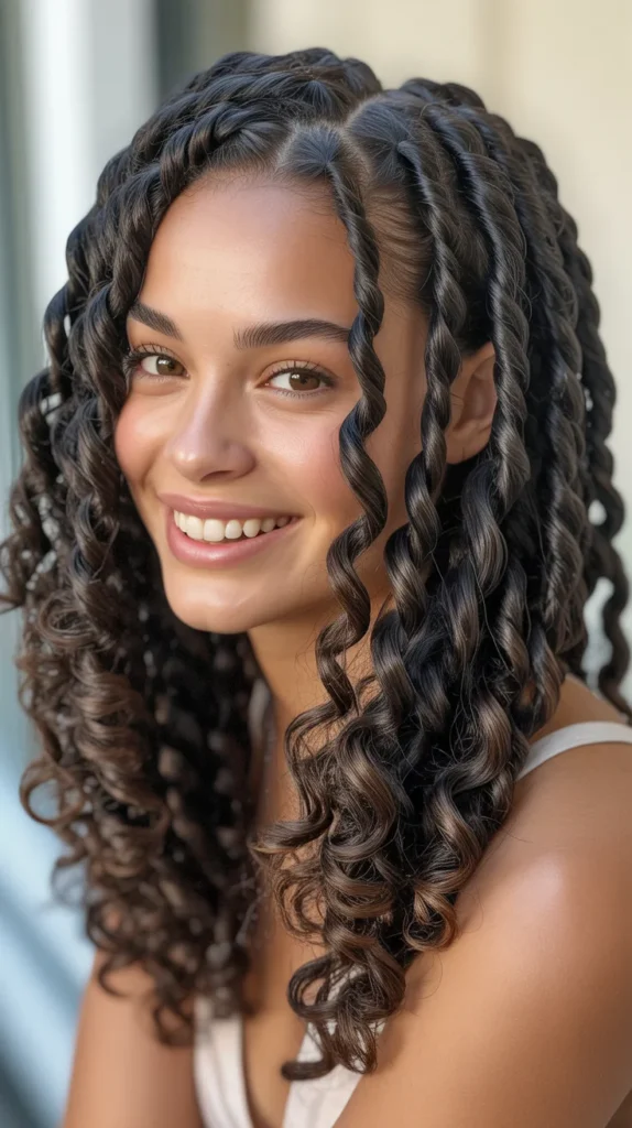 Crochet Braids with Twists and Curls