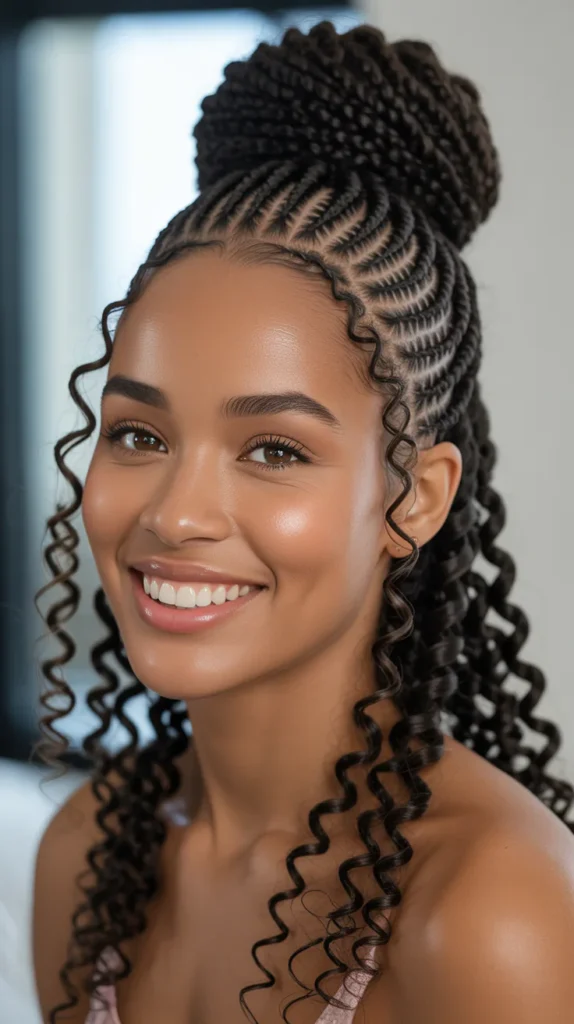 Crochet Braid Updo with Curls