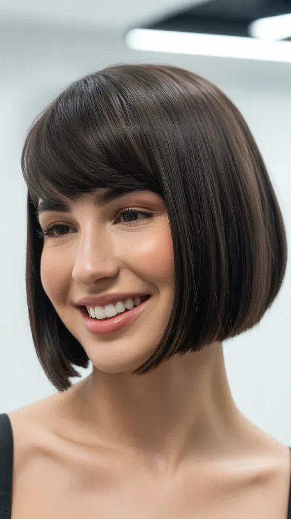 Chin-Length Bob with Side Bangs