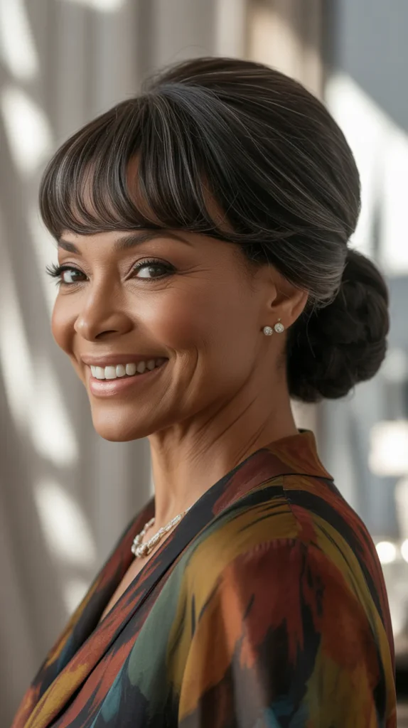 The Classic Updo with Bangs