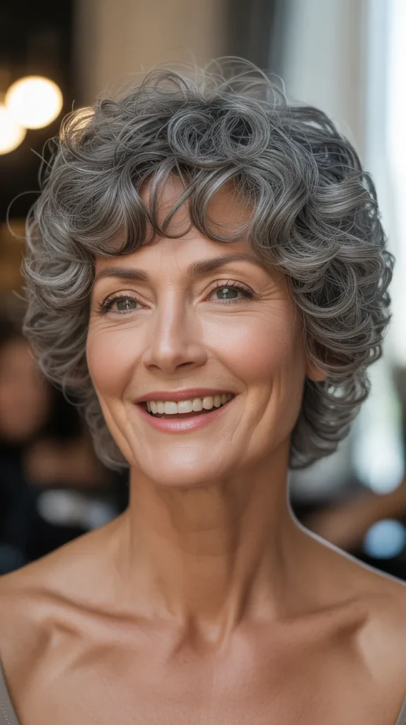  Curly Bangs with Short Hair