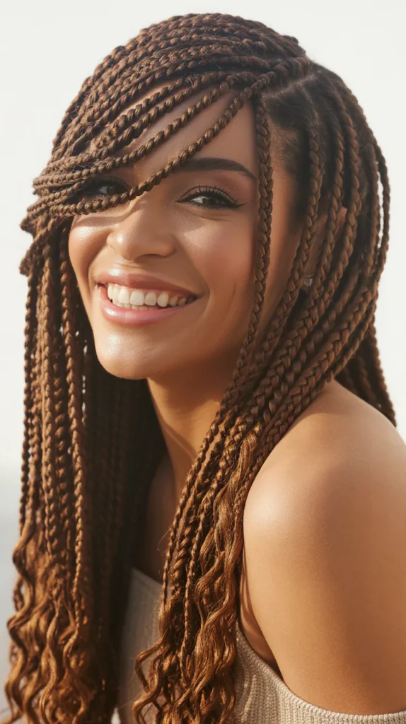 Crochet Braids with Side Swept Bangs