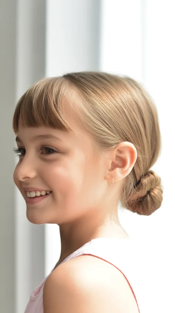 Bun with Side Swept Bangs