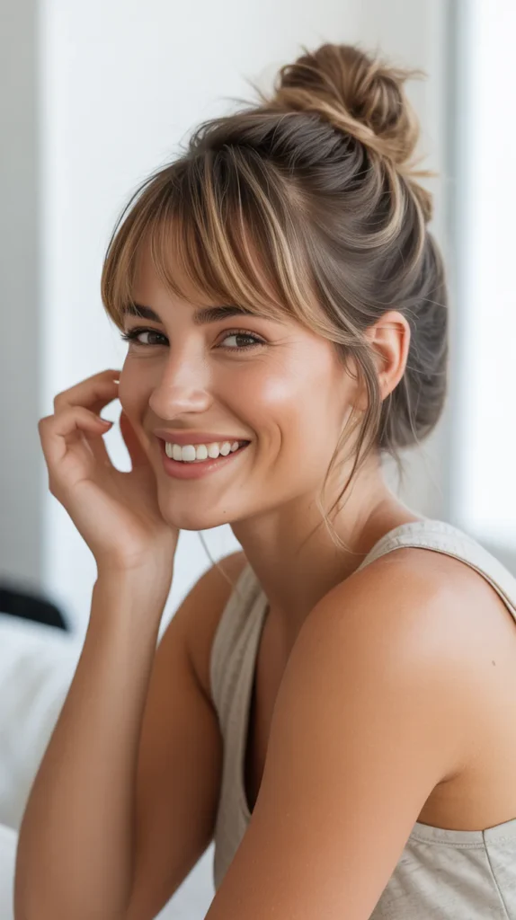 Top Knot with Side Bangs