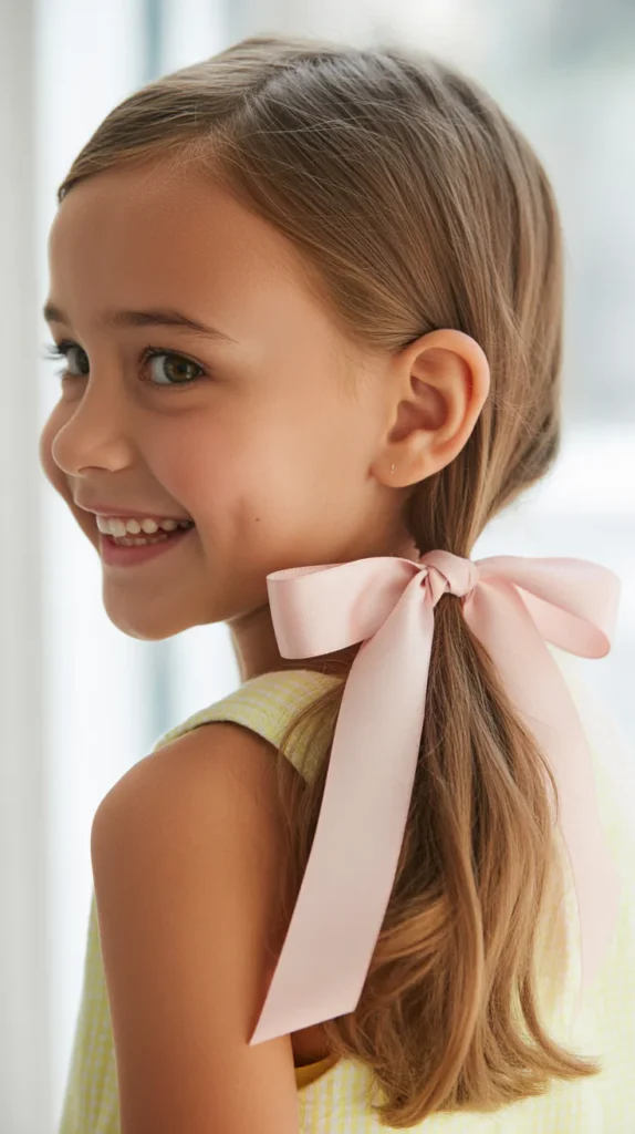 Side Ponytail with Ribbon