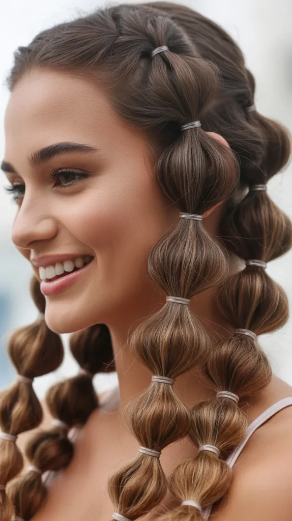 Side-Swept Bubble Braids