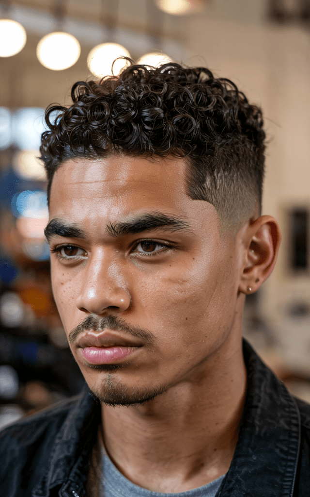Curly Taper Fade