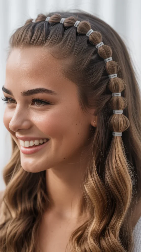 Bubble Braid Half-Up, Half-Down