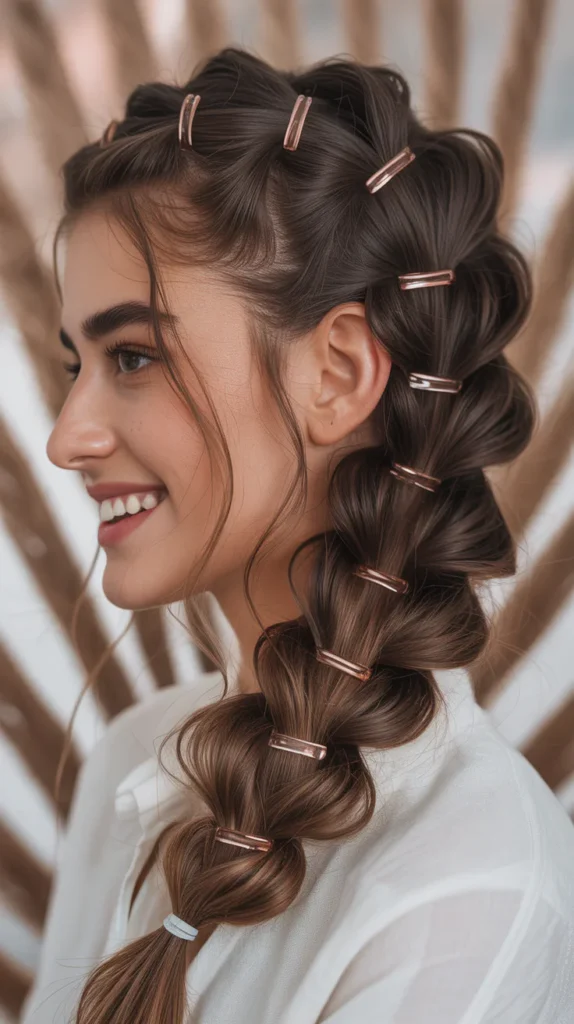 Bubble French Braid with Hairpins