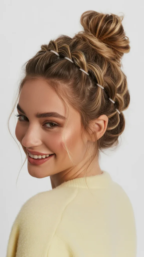 Messy Bubble Braid Bun