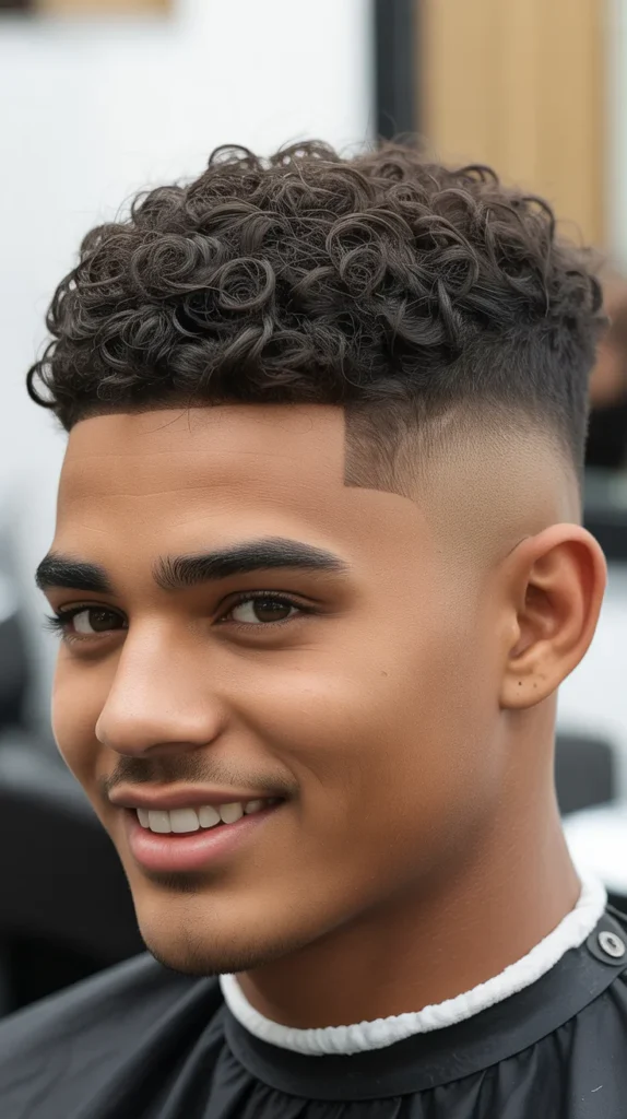 The Taper Fade with Curly Top