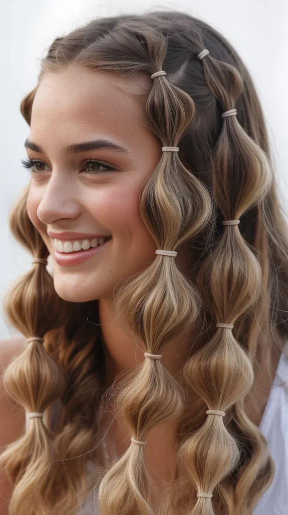 Bubble Braids with Loose Waves